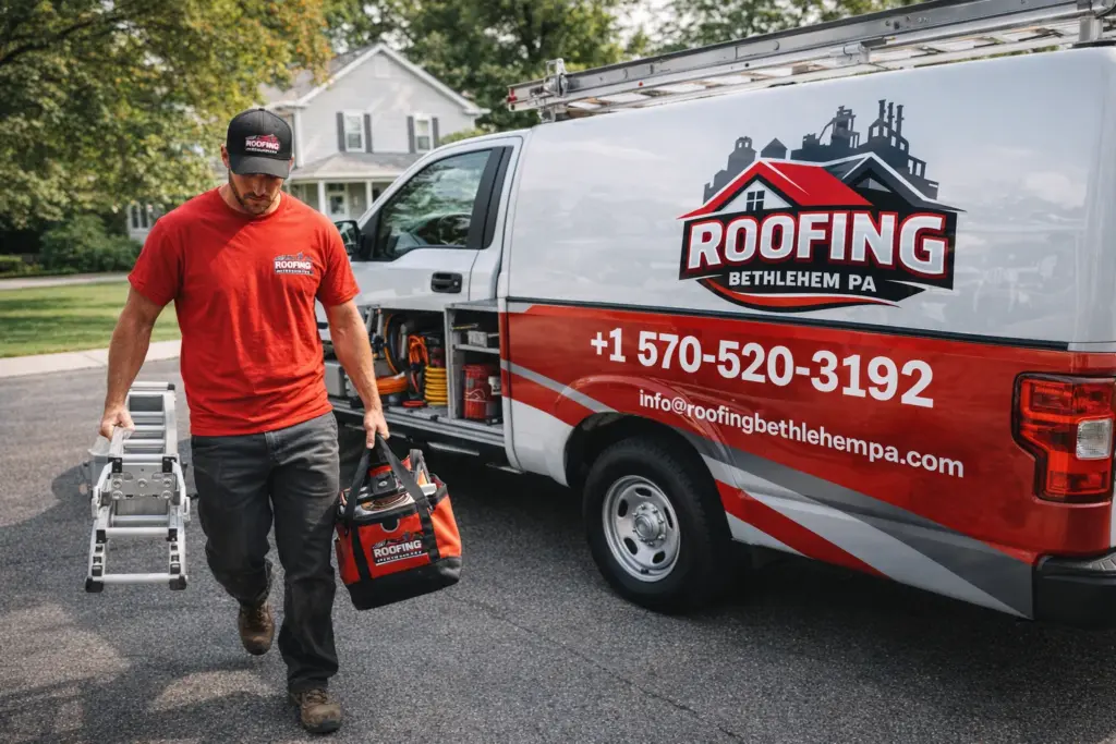 Roofing Bethlehem PA - Technician Unloading